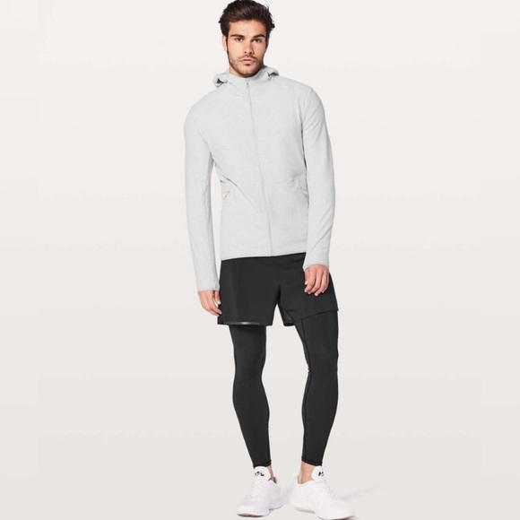 Lululemon Surge Warm Full Zip Jacket Men's Size Medium Heathered Sea Salt Gray - Picture 1 of 11